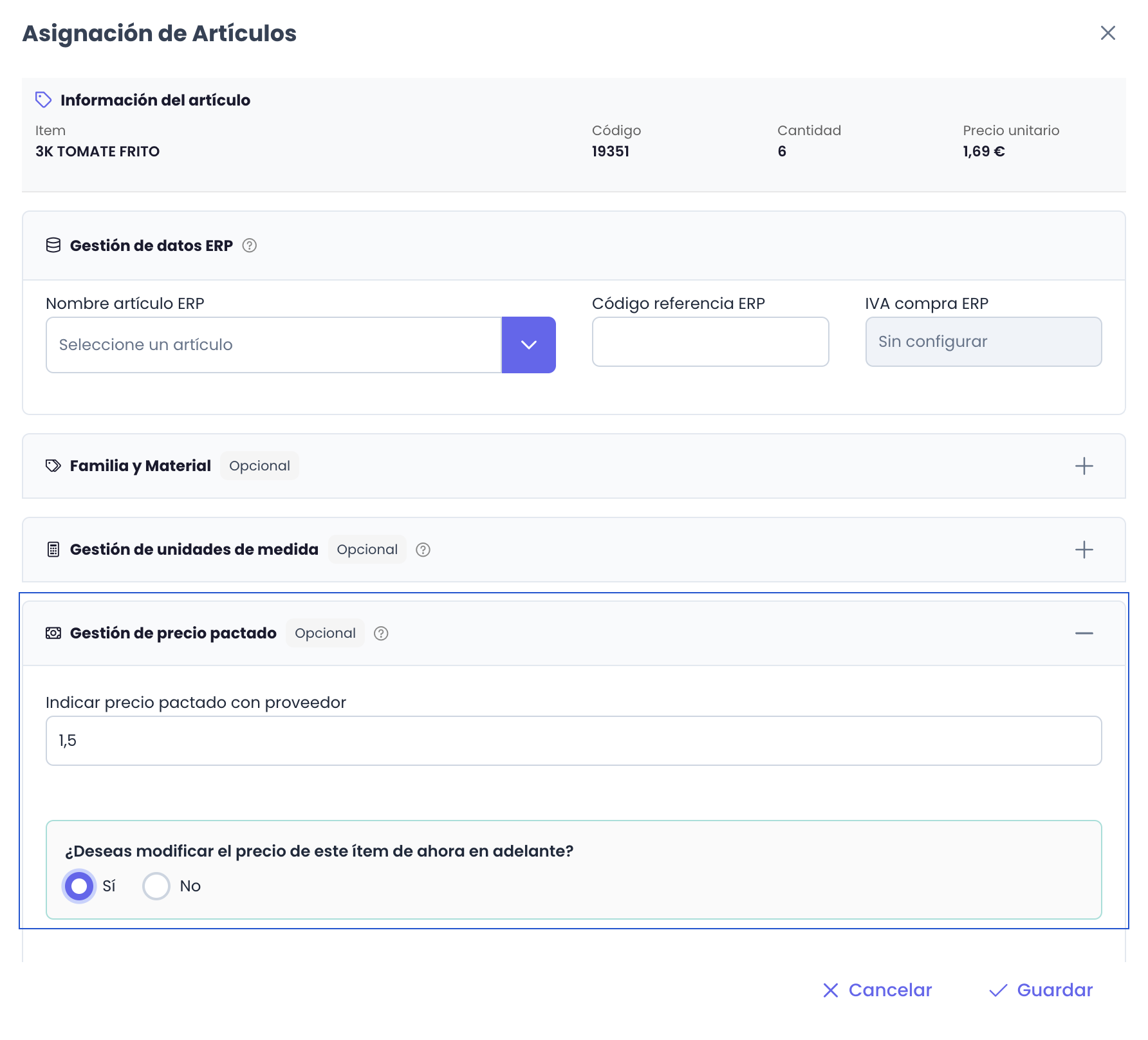 Control de Precios en Albaranes