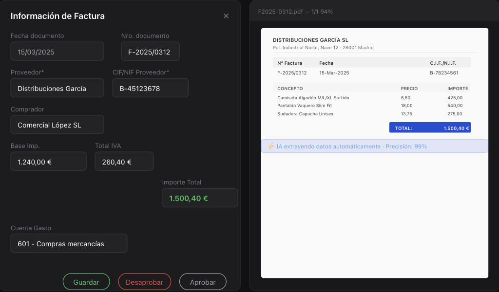 Digitalización de facturas con OCR